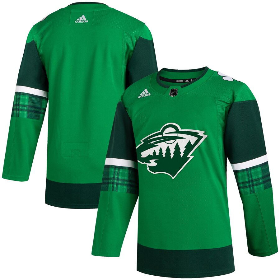 Minnesota Wild Blank Men Adidas 2020 St. Patrick Day Stitched NHL Jersey Green->chicago blackhawks->NHL Jersey